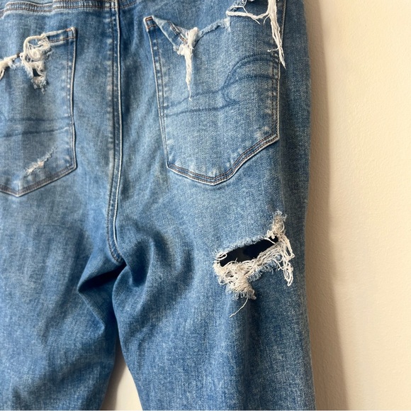 American Eagle Outfitters Women's Ripped Blue Skinny Jeans - Picture 9 of 11